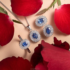 Chamathka Sakunthala S925 Silver Blue Sapphire Full Set Buy Chamathka Jewelry Online for specialGifts