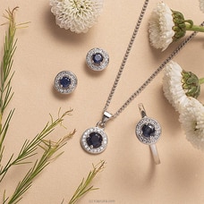 Chamathka Surekha S925 Silver Blue Sapphire Full Set Buy Chamathka Jewelry Online for specialGifts