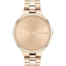 Calvin Klein Linked Carnation Gold Sunray Round Dial Watch For Women Buy Calvin Klein Online for specialGifts