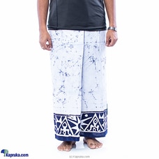 Hand Craft Batik Sarong Blue border  By SAMARA BATIKS  Online for specialGifts