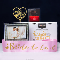 Bride To Be Celebration Pack, Bridal Shower Decoration, Sash With Foil Balloon, Mid Night Diva`s Gift Voucher, Photo Frame And Cake Topper at Kapruka Online