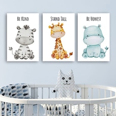 `Be A Nice Baby` Baby Nursery Wooden Wall Art Décor (8x12 Inch X3 ) Art Prints For Kids Room Pack Of 3 Buy baby Online for specialGifts