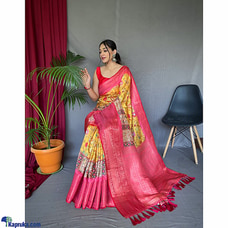 Pure Kanchipuram Digital Printed Saree Pink Mixed at Kapruka Online