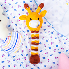 Crochet GIRAFFE Baby Cloth Rattle, Infant Newborn, Animal Rattle Sensory Development Hand Grips Toys at Kapruka Online