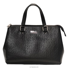 Libera Genuine Premium Top-Grain Leather Ostrich Textured Ladies Handbag - Black GBL-1005 Buy Libera Online for specialGifts