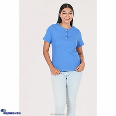 Rib Knit T-shirt MT 281-blue Buy Miika Online for specialGifts