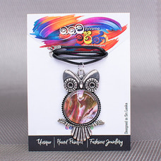 VyVarna Stainless steel/ metal pendant with cotton cord - owl design  Online for specialGifts