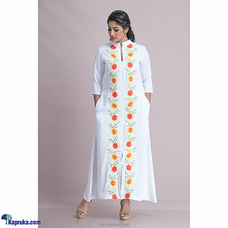 Twill Rayon Floral Embroidery Dress at Kapruka Online