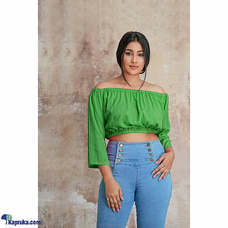 Rayon Plain Crop Top-Green Buy INNOVATION REVAMPED Online for specialGifts