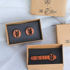 Wood Tie Clip and Cufflink Sets for Men-Tie Clip and Cufflinks with Gift Box,Tie Clips Set for Formal Business Wedding Buy The Lee Bows Online for specialGifts