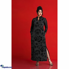 Velvet Roses Long Black Dress Buy INNOVATION REVAMPED Online for specialGifts