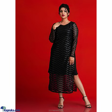 Chevron Dress with Translucent Sleeves Buy INNOVATION REVAMPED Online for specialGifts