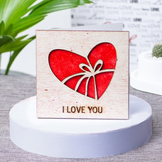 Sending My Love `I Love You` Wooden Greeting Card For Romance, Wife, Lovers at Kapruka Online