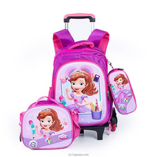 Princess Sofia 3 In 1 Trolley Bag, 2 Way School Bag, Sofia Back Pack With Lunch Bag And Pencil Case Buy childrens Online for specialGifts