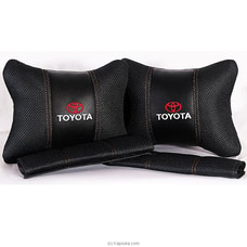 Toyota High Quality Headrest Pillows 2 Pieces With Seat Belt Straps 2 Pieces - Black - CM-IA-016T at Kapruka Online