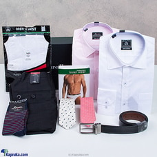 Men`s Luxe Line Gift Set-Long Sleeve Two Shirts-Trouser-Vest-Two Ties-Socks-Belt-Brief Buy SIGNATURE Online for specialGifts