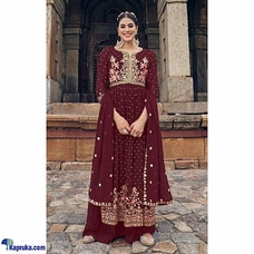 Fully Readymade Blooming Georgette With Heavy Embroidery Frock Style Shalwars-03 at Kapruka Online