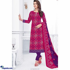 UNSTITCHED MATERIAL BANDHANI COTTON PRINT Straight cut Shalwar-004 Buy Qit Online for specialGifts