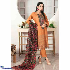 3 Piece Un-Stitched Fancy Polly Embroidered Chiffon Straight cut shalwars-05 Buy Qit Online for specialGifts