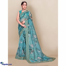 Organza floral printed saree with beautiful rich border-01 Buy AMARE Online for specialGifts