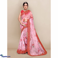 Organza floral printed saree with beautiful rich border-02 Buy AMARE Online for specialGifts