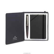 PEN PENNLINE ATLAS 3209 GLOSS BROWN WITH GOLD TRIMS BP WITH A6 SOFTBOUND NOTEBOOK at Kapruka Online