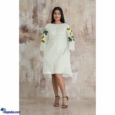Linen Dress with Sleeve Embroidery Buy INNOVATION REVAMPED Online for specialGifts