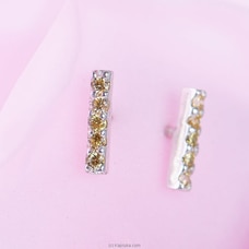 Block Ear Stud in 925 Sterling Silver studded with green Cubic Ziconia stones Buy Fashion | Handbags | Shoes | Wallets and More at Kapruka Online for specialGifts