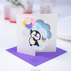 Happy Penguin` Handmade 3 Fold Cute Birthday Card at Kapruka Online