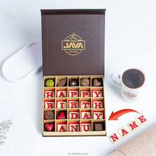 Java Happy Birthday 25 Pieces Chocolate with the Customized Name Buy Java Online for specialGifts