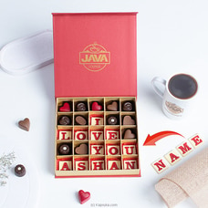 Java I Love You 25 Piece Chocolate Box With The Customized Name Buy Java Online for specialGifts