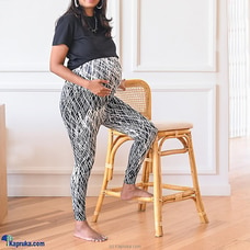 All-day Maternity Leggings - Black - White Stripe Buy BLUSH MUMMY Online for specialGifts