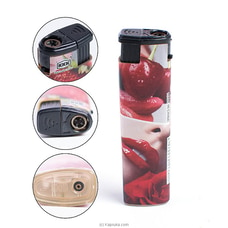 Red Sexy Lip With Rose Printed Jet Frame Lighter - (Cigarette Lighter, Windproof Lighter For Candle, Kitchen, BBQ )  Online for specialGifts