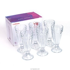 Footed Ice Cream Cups, Classic Sundae Style Glass Cups, Thick And Durable, For Sundaes, Milkshakes, Ices, Desserts, Set Of 6 Dessert Glasses. at Kapruka Online