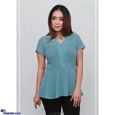 NECK DETAIL OFFICE BLOUSE BLUE-LHG03536 Buy LADY HOLTON Online for specialGifts