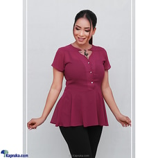 NECK DETAIL OFFICE BLOUSE DARK PINK-LHG03551 Buy LADY HOLTON Online for specialGifts
