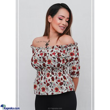 WAIST SMOKED OFF THE SHOULDER TOP MAROON-LHI03602 Buy LADY HOLTON Online for specialGifts