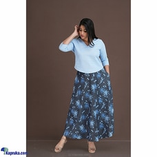 Denim Printed Flared Long Skirt Buy INNOVATION REVAMPED Online for specialGifts
