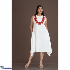 Linen Sleeveless Dress with Embroidery Necklace-002 Buy INNOVATION REVAMPED Online for specialGifts