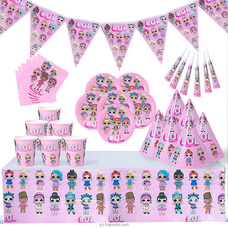 7 In 1 LOL Surprise Birthday Decorations With 6 Pates, Cups, Hats Napkins, Flags,  Whistles And Table Cloth- AJ0499 Buy same day delivery Online for specialGifts