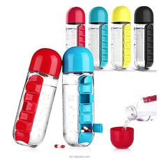2 In 1 Pill & Vitamin Organizer-600ml Water Bottle & 7days Medicine/Vitamin Compartment(Color May Vary) Buy Pharmacy Items Online for specialGifts