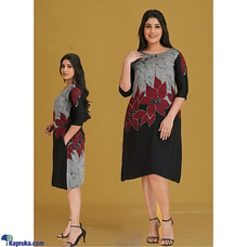 Cotton Silk Poinsettia Batik Short Dress Buy INNOVATION REVAMPED Online for specialGifts