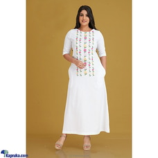 Linen Multi-Coloured Embroidery Dress Buy INNOVATION REVAMPED Online for specialGifts
