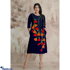 Linen Dress with Tulips Embroidery Buy INNOVATION REVAMPED Online for specialGifts