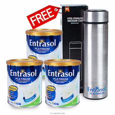Three Entrasol Platinum Nutritional Supplement-400g With Free Steel Stainless Steel Vacuum Flask at Kapruka Online