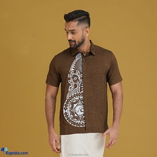 Slab Linen Maori Embroidery Shirt-Brown Buy INNOVATION REVAMPED Online for specialGifts