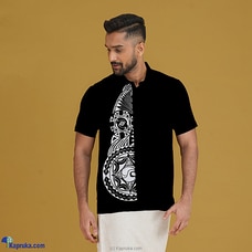 Slab Linen Maori Embroidery Shirt-Black Buy INNOVATION REVAMPED Online for specialGifts