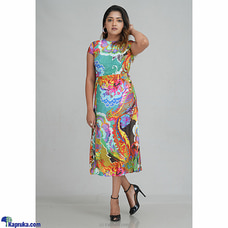Cap Sleeved Midi Dress with Back Detail-Multicoloured Buy  CH GLAMSTORE Online for specialGifts