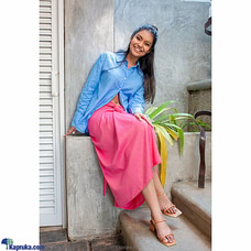 Dedunu Oversized Shirt- Cornflower Blue at Kapruka Online