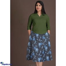 Denim Printed Flared Short Skirt Buy INNOVATION REVAMPED Online for specialGifts